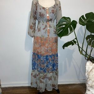 Anthropologie Bohemian Long Floral Dress S